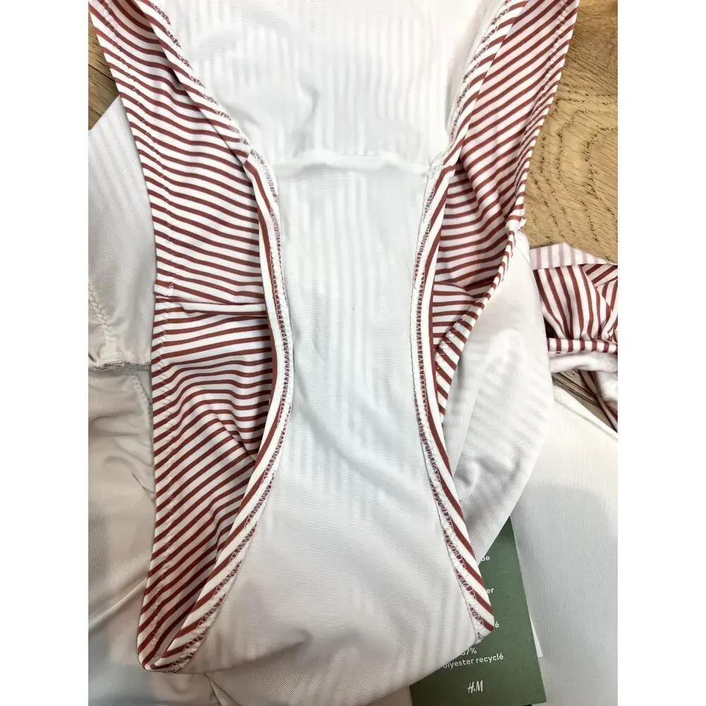 NWT: H&M One Pice Swimsuit Striped Size Large